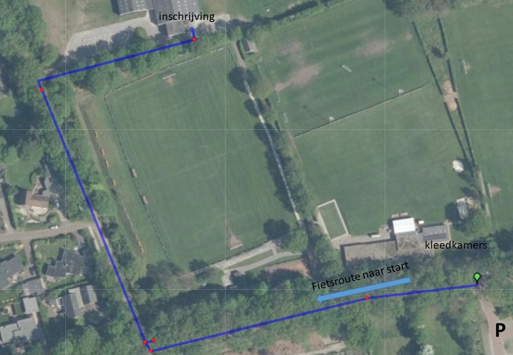 fietsroute naar start